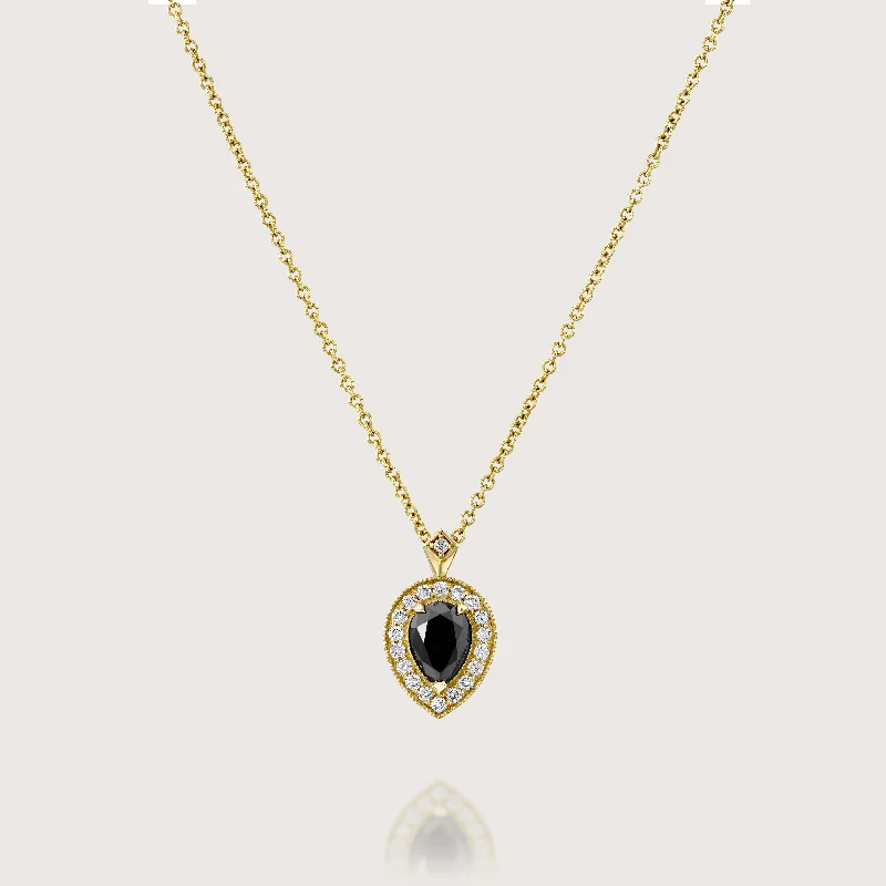 elegant gold rings -Luna Necklace with Black Diamond