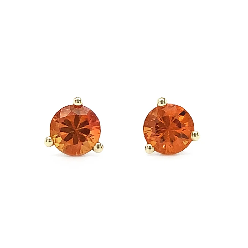 glamorous diamond earrings -Montana Sapphire & Yellow Gold Earrings - "Autumn Fire"