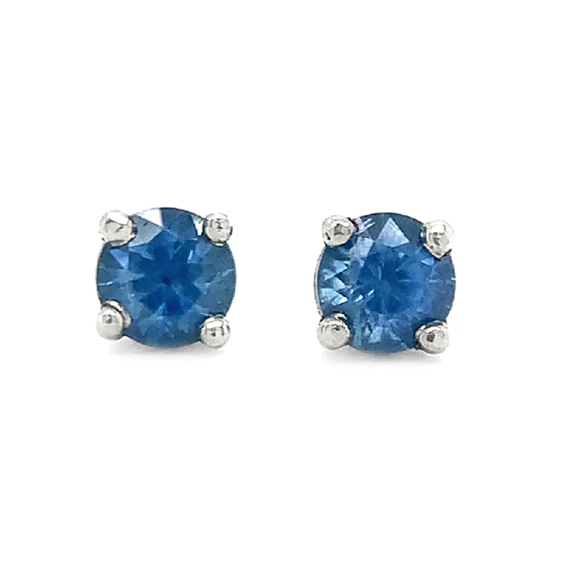 personalized earrings -Montana Sapphire & White Gold Earrings - "Azure"