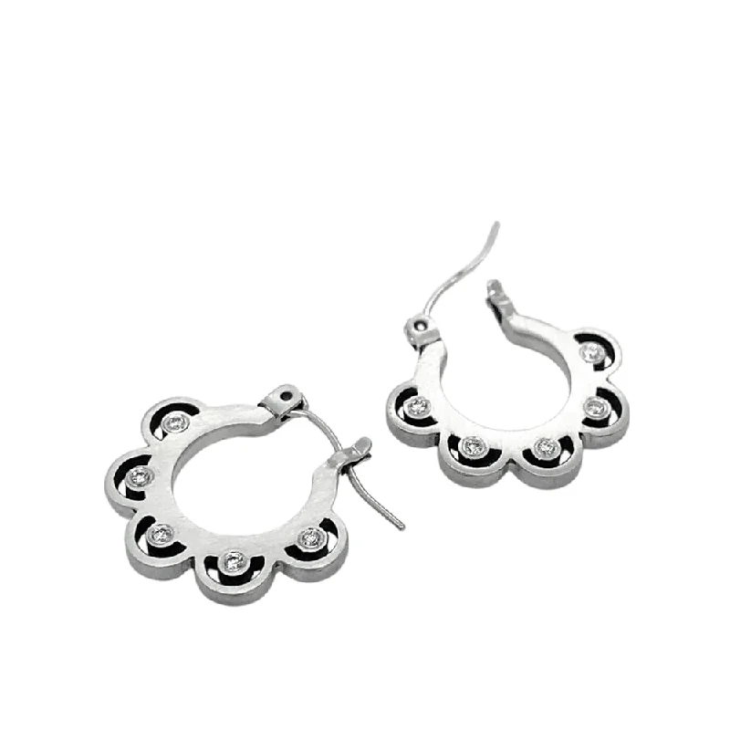 heart-shaped earrings -Sterling Silver Hoops - "Mandala Lace"