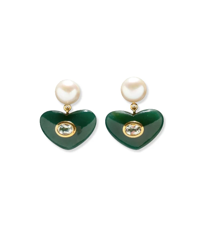 statement chandelier earrings -Enamored Earrings in Jade