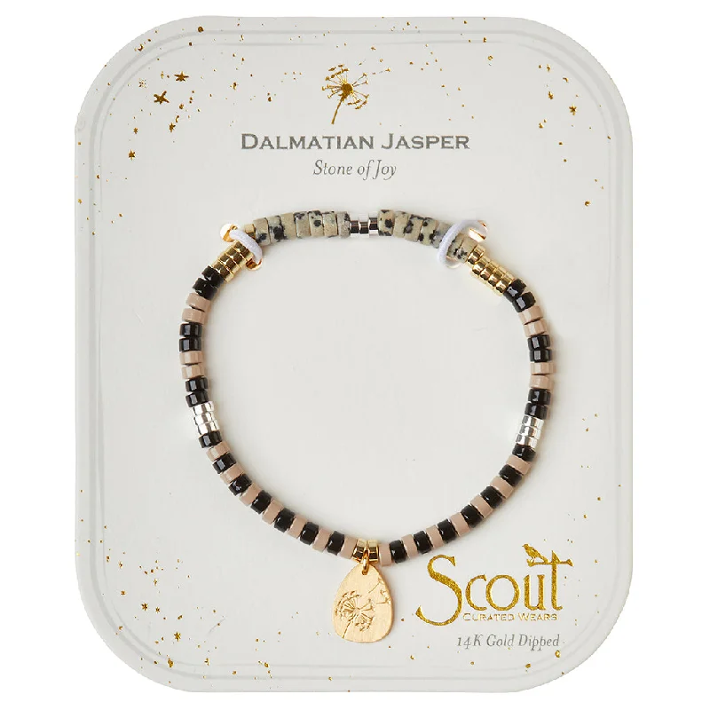 Stone Intention Charm Bracelet - Dalmatian Jasper/Gold