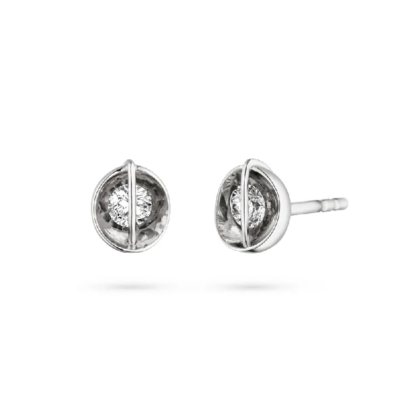 trendy stud earrings -Liberté Diamond Scoop Stud Earrings