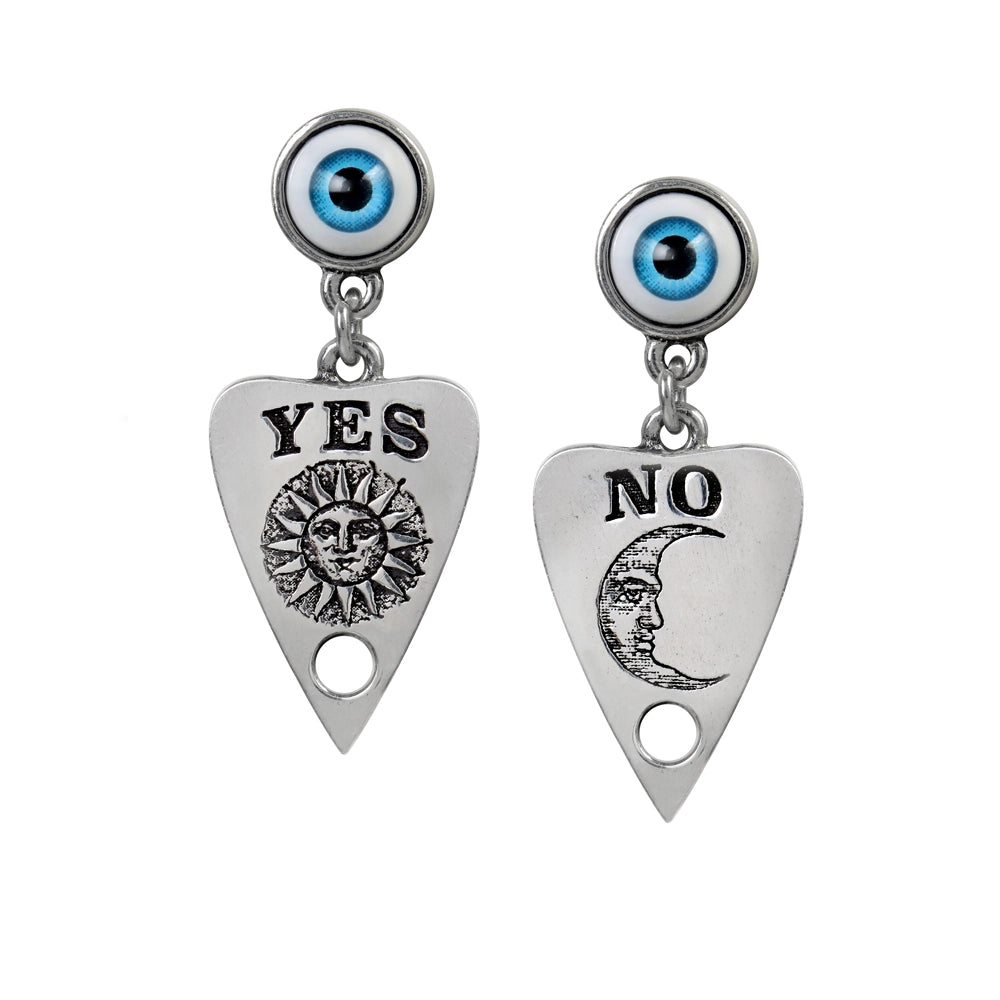 dangly earrings for women -Ouija Planchette Earrings by Alchemy Gothic