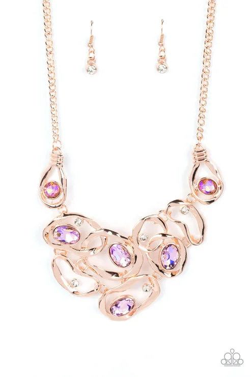 stylish necklaces for women -Warp Speed Rose Gold Necklace