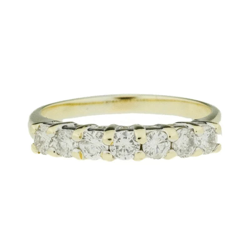 luxurious wedding proposal rings -0.50ctw Round Diamond Band Ring in 14K Two Tone Gold - Size 6.5