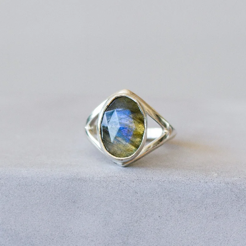 antique wedding rings -Labradorite Silver Cleo Ring #5