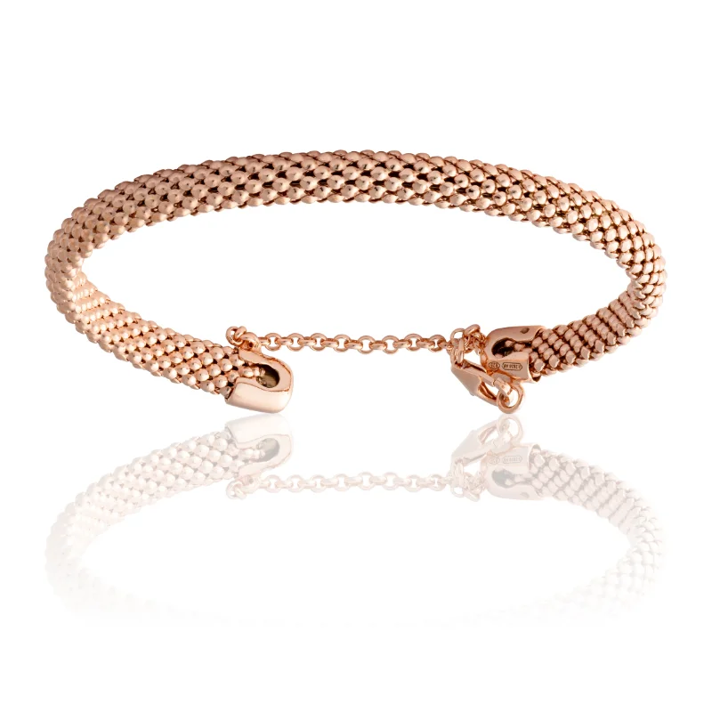 Mesh Bracelet - Sterling Silver coated with Rose Gold