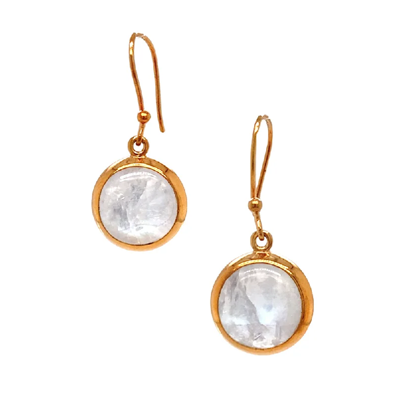 personalized earrings for women -Gold Vermeil Large Moonstone Drop Earrings