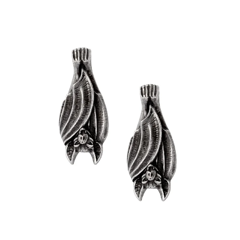 large stud earrings -Before Dusk Bat Earrings by Alchemy Gothic