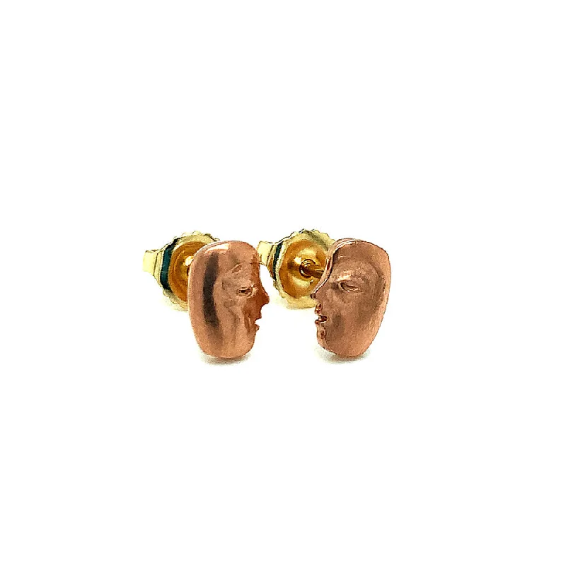 stud earrings for women -Rose Gold Stud Earrings - "The Big Sleep"