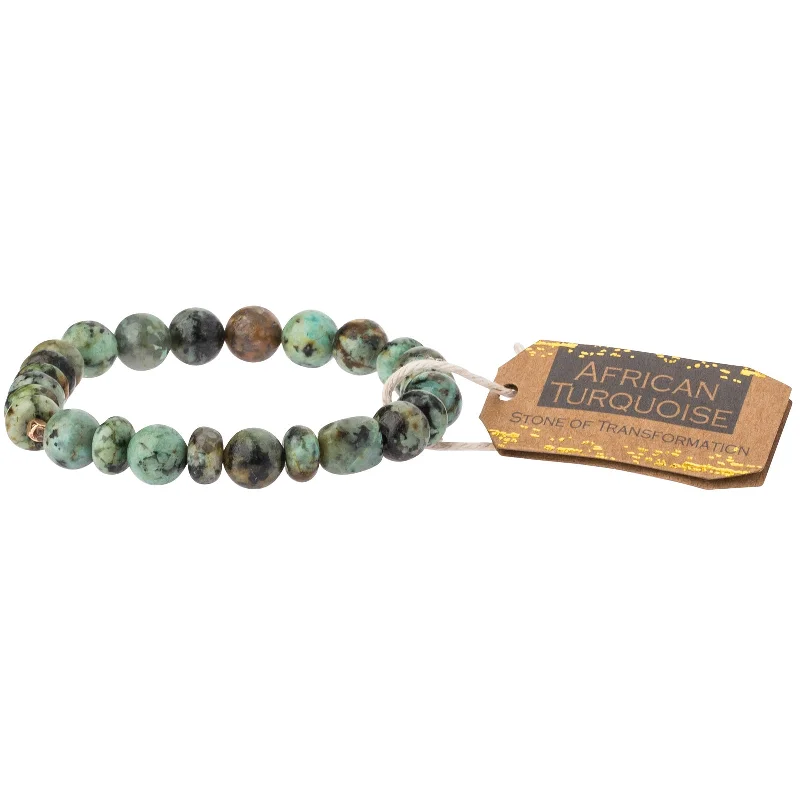 Stone Stack Bracelet African Turquoise - Stone of Transformation