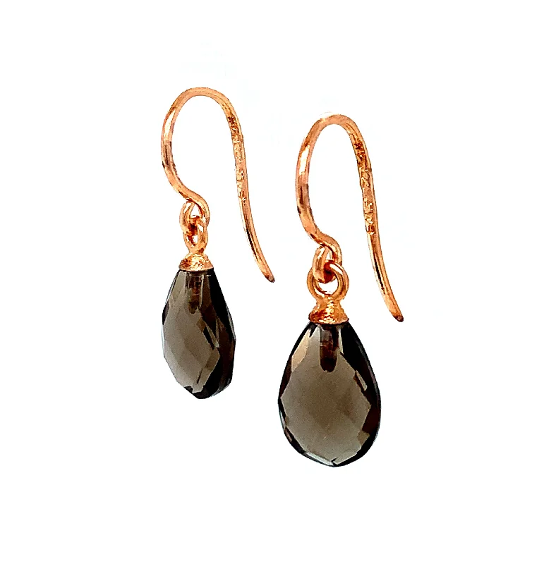 colorful gemstone earrings -Smokey Quartz Drop Earrings