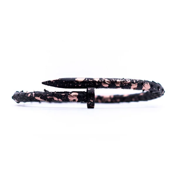 Matte Black Splashed Rose Gold Nail Bracelet