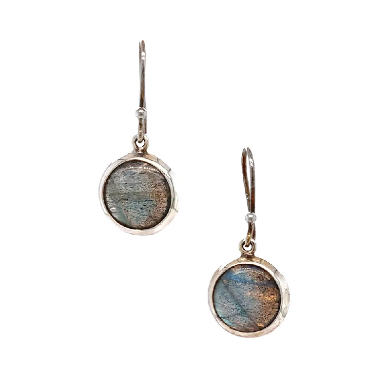 affordable hoop earrings -Sterling Silver Labradorite Earrings - "Twilight Drift"