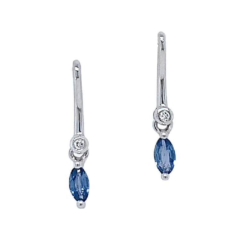 luxury earrings for weddings -Drop Earrings with Yogo Sapphires - "Blue Whisper"