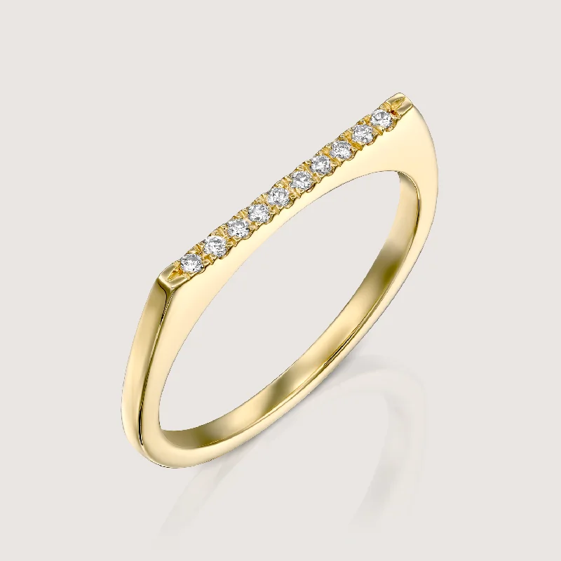 classic ring sets -Miranda Encrusted Gold Ring White Diamonds