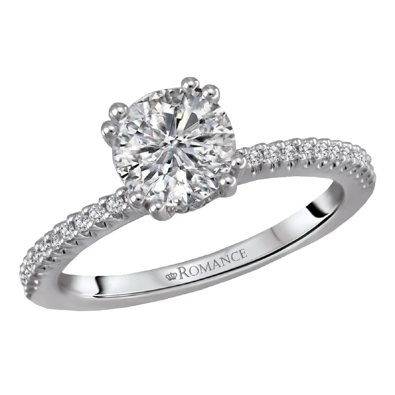 simple diamond engagement rings -14KT GOLD 1 1/6 CTW DIAMOND DOUBLE PRONG HIDDEN HALO RING