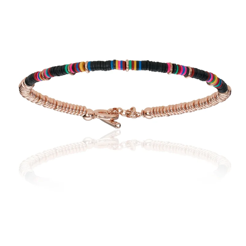 Multicolor Black African with Rose Gold Bracelet