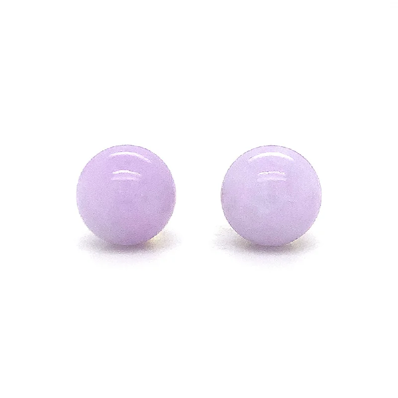 chic gold stud earrings -Lavender Jade Studs - "Evolet"