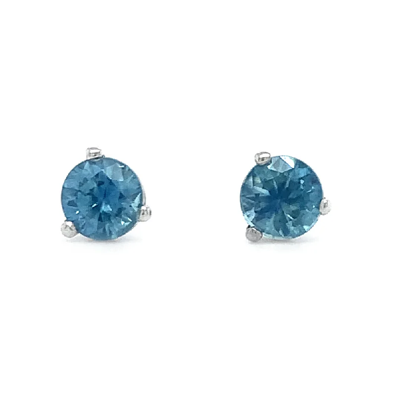 trendy gemstone earrings -Montana Sapphire & White Gold Earrings - "Jenna"