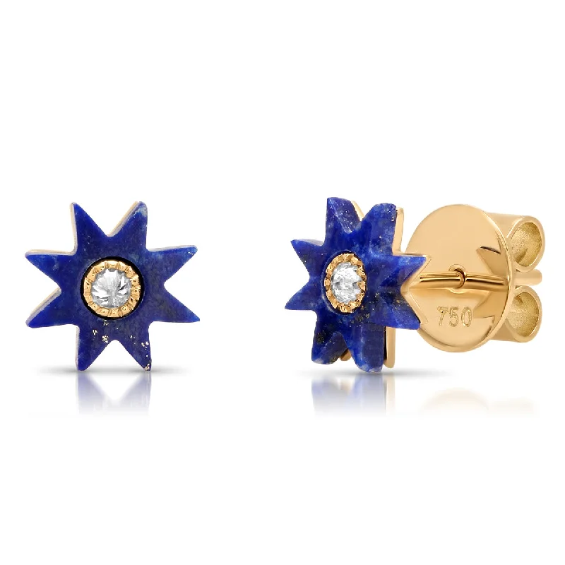 luxury hoop earrings -Hardstone Studs Lapis