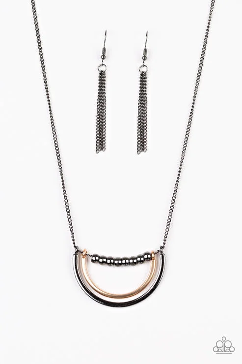 statement necklaces for women -Artificial Arches Black Necklace