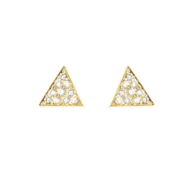 elegant gold drop earrings -Triangle Diamond Stud Earrings