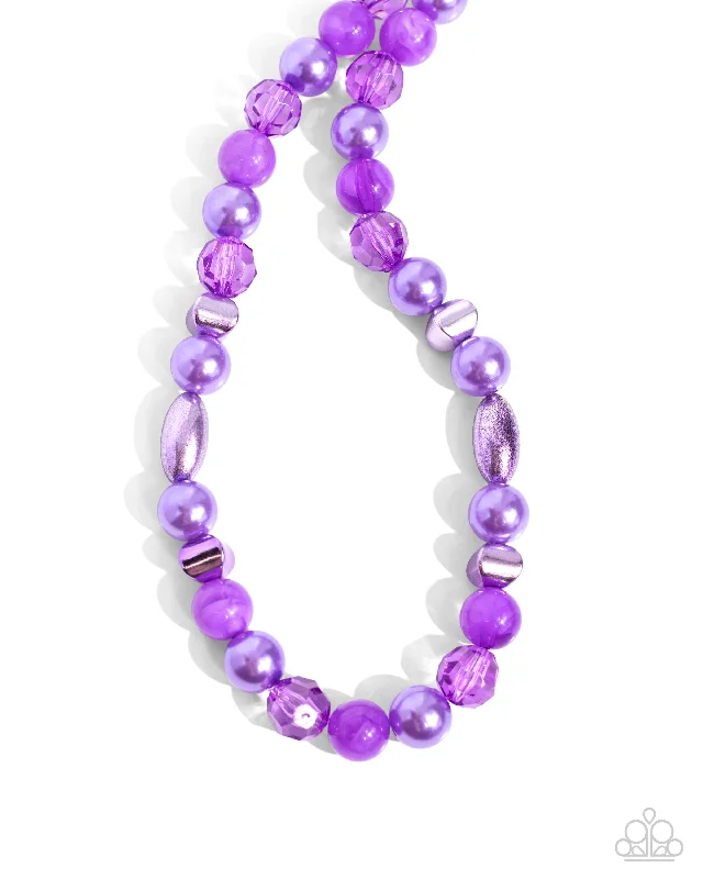 birthday gift necklaces for women -Plentiful Pearls - Purple