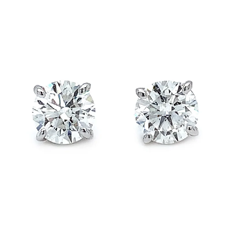 chic drop earrings -Natural Diamond Four-Prong Stud Earrings - 2.01ctw