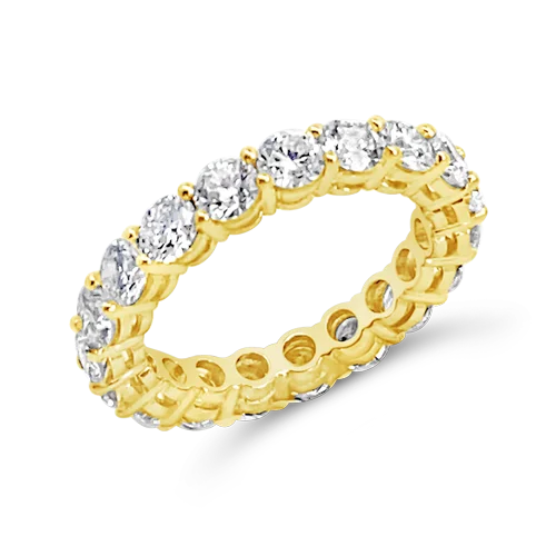 eco-conscious engagement rings -Yellow Gold & Diamond Eternity Band