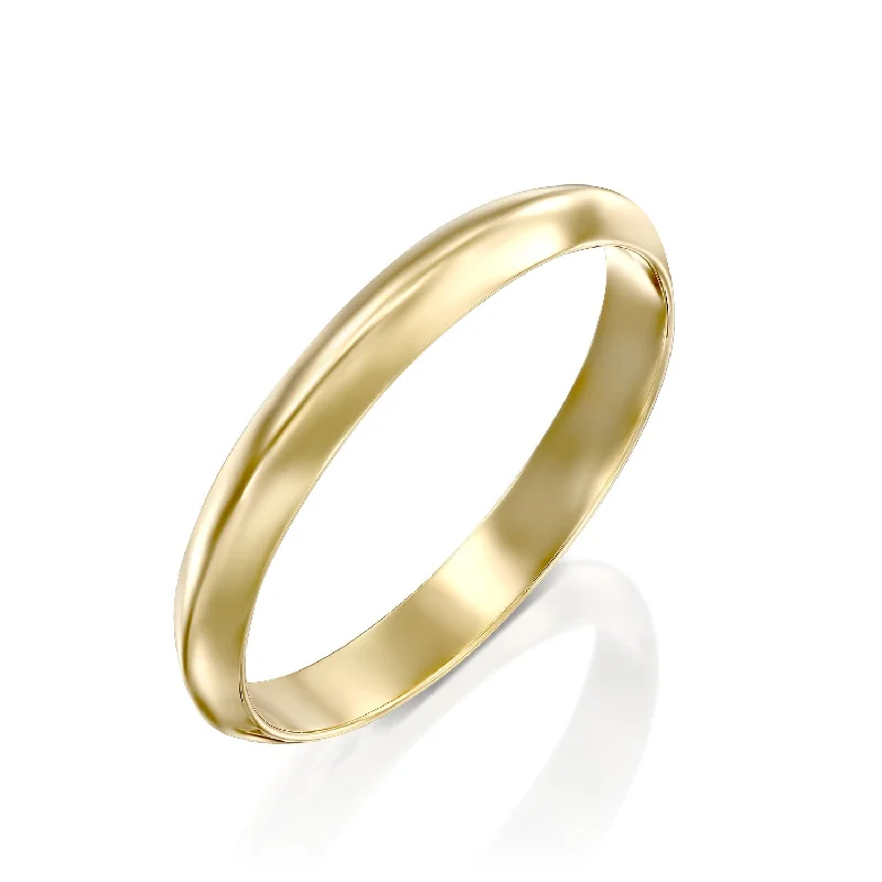 gold rings for women -Jodie Gold Wedding Band - 3mm