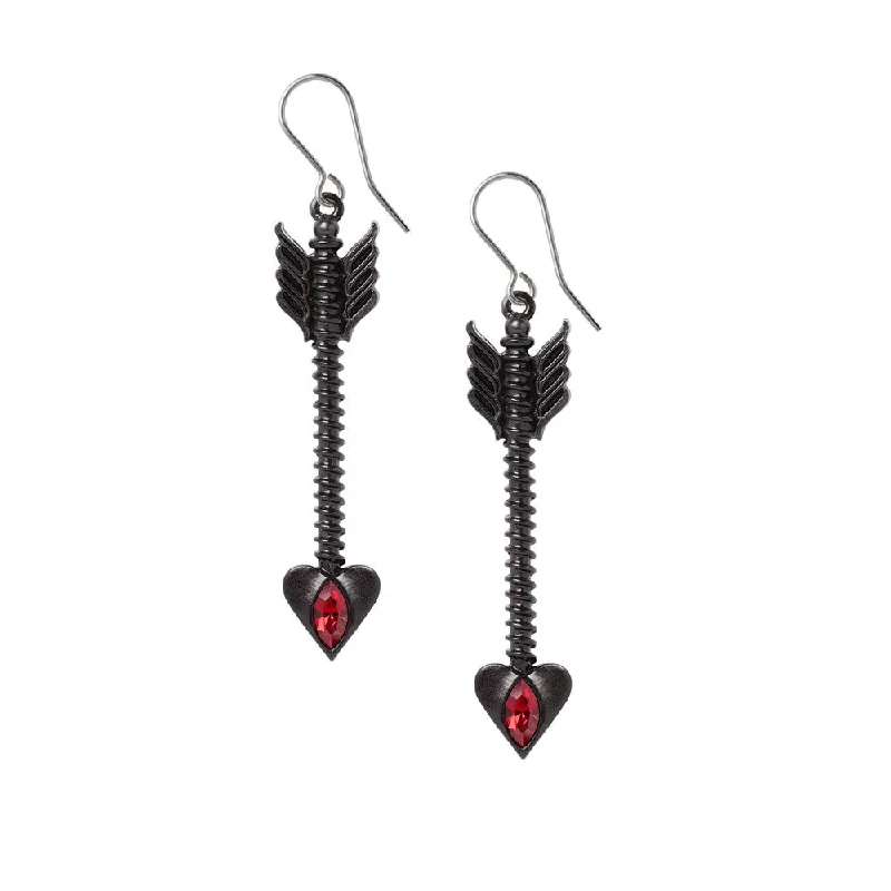 glamorous diamond earrings -Desire Moi Cupid's Arrow Earrings by Alchemy Gothic