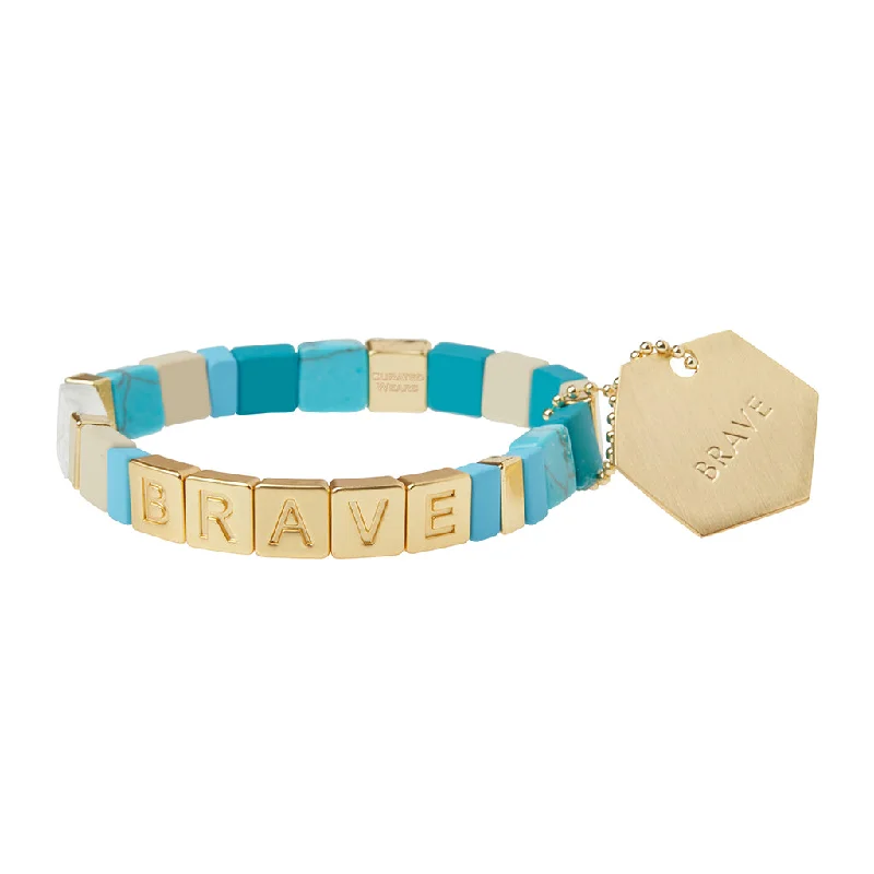 Empower Bracelet - BRAVE Gold/Turquoise/Howlite