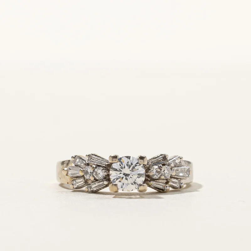 elegant vintage rings -High Set Diamond Ring | 0.81ctw | SZ 7.75 |