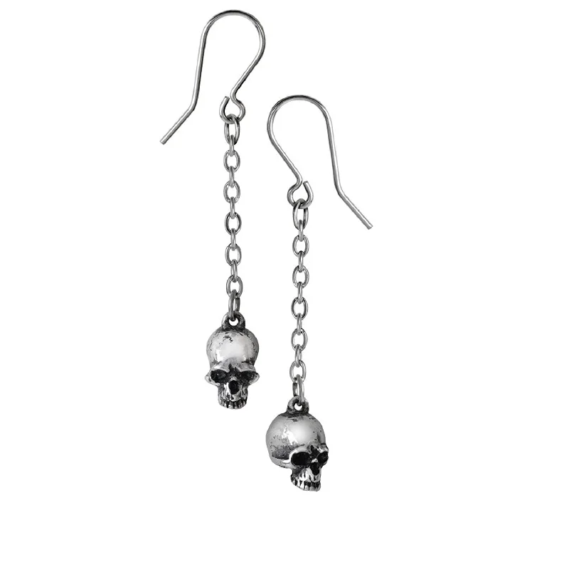 handmade gemstone earrings -Deadskull Pair of Earrings by Alchemy Gothic