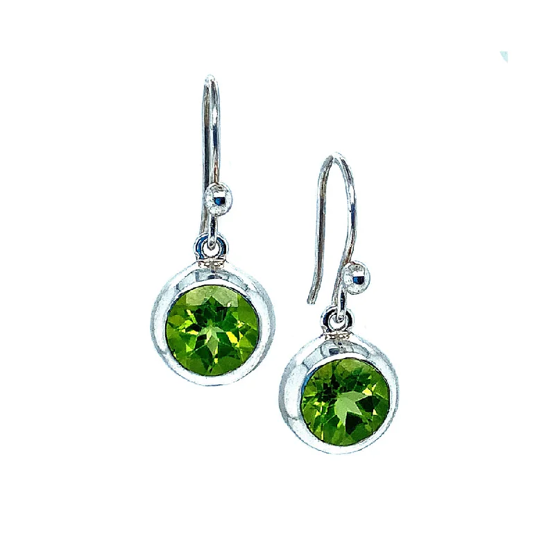 hoop earrings with gemstones -"Meadow Green" Peridot Drop Earrings