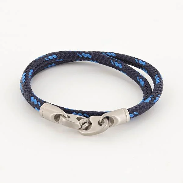 Contender Double Wrap Rope Bracelet with Matte Stainless Steel Brummels