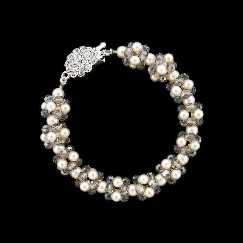 Gray & White Cluster Bracelet