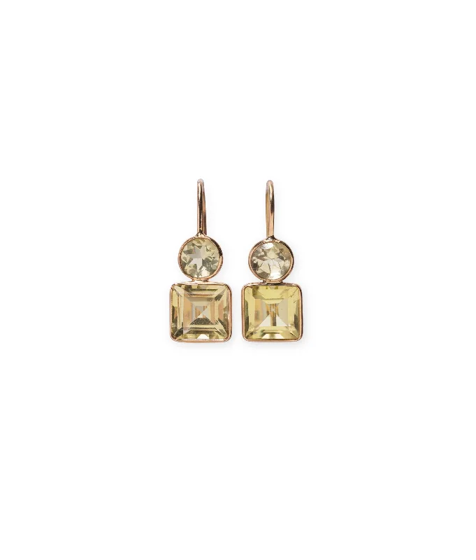 chic drop earrings -14k Gold Pastille Earrings in Lemon Quartz