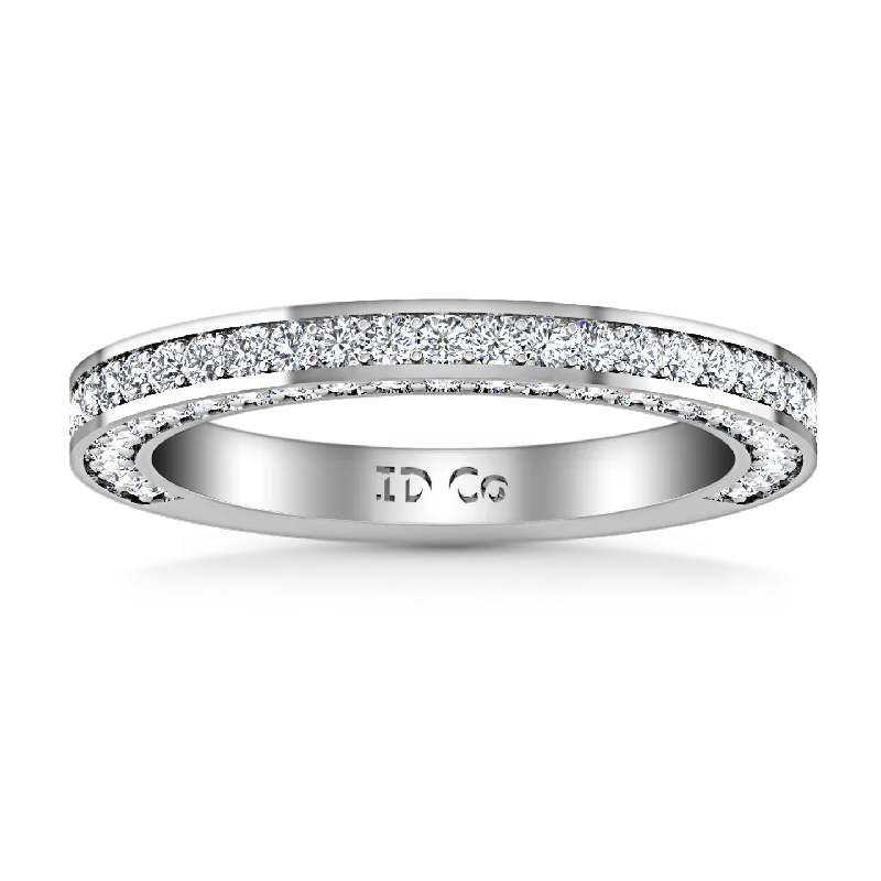 designer engagement rings -Diamond Wedding Band Elizabeth 1 Cts 14K White Gold