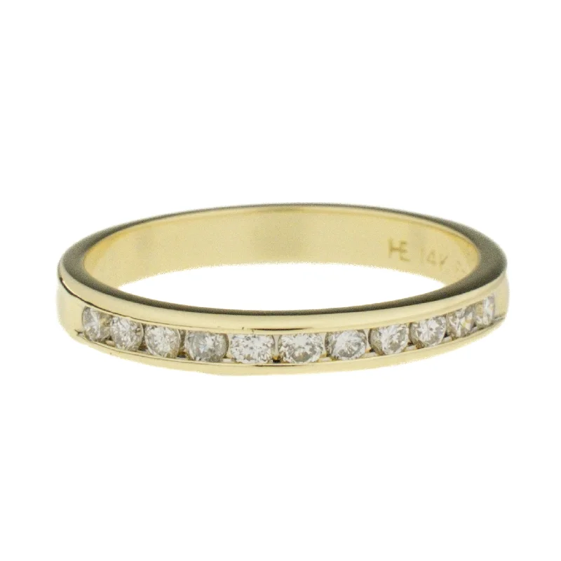 sparkling engagement rings -0.25ctw Round Diamond Band Ring in 14K Yellow Gold - Size 6