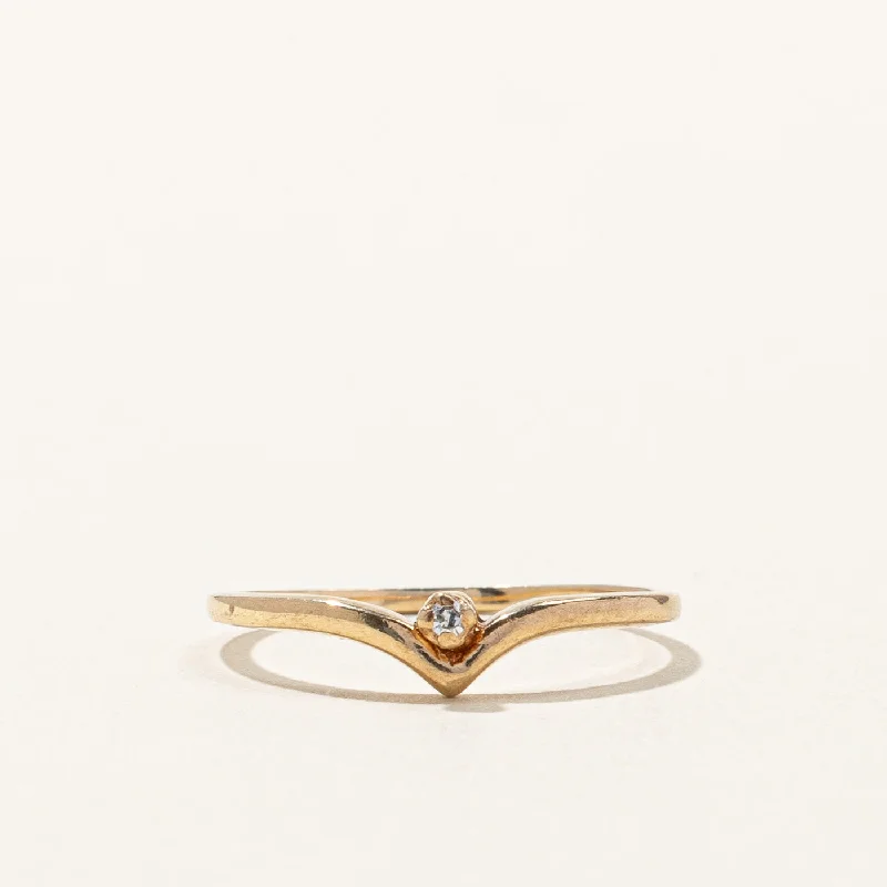 elegant gold rings -Diamond Chevron Ring | 0.01ct | SZ 4.5 |