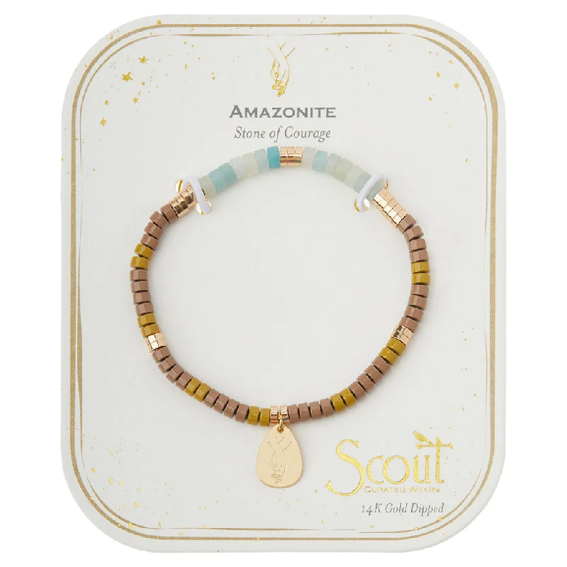 Stone Intention Charm Bracelet - Amazonite/Gold