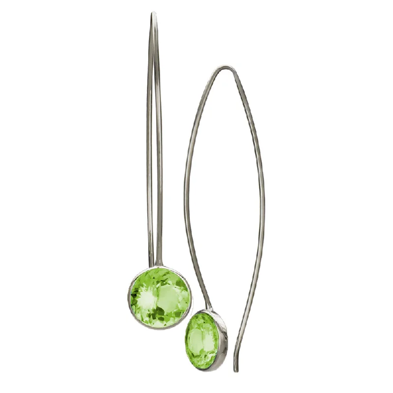 colorful stud earrings -Portuguese Cut Peridot Drop Earrings - "Comet"