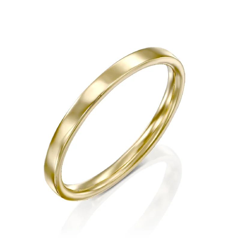 affordable engagement rings -Frankie Gold Wedding Band - 2mm