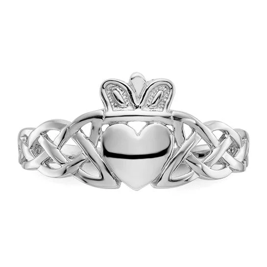 pearl rings for women -14kw Gold Celtic Knot Claddagh Ring