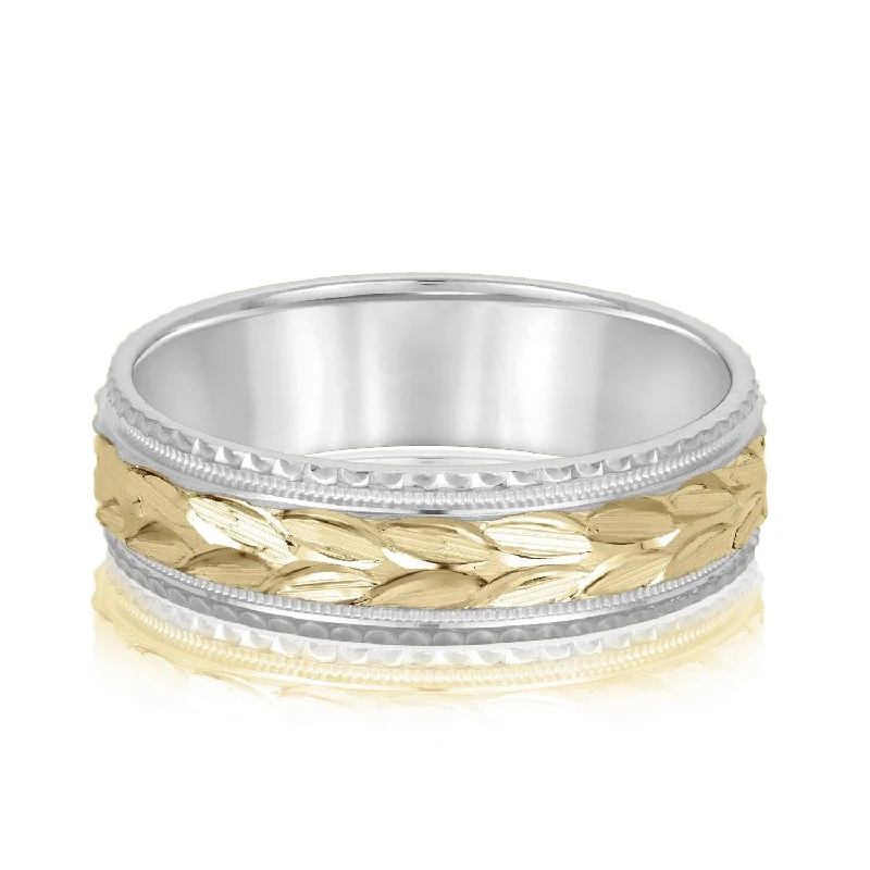 statement wedding rings -Avery Two Tone Band