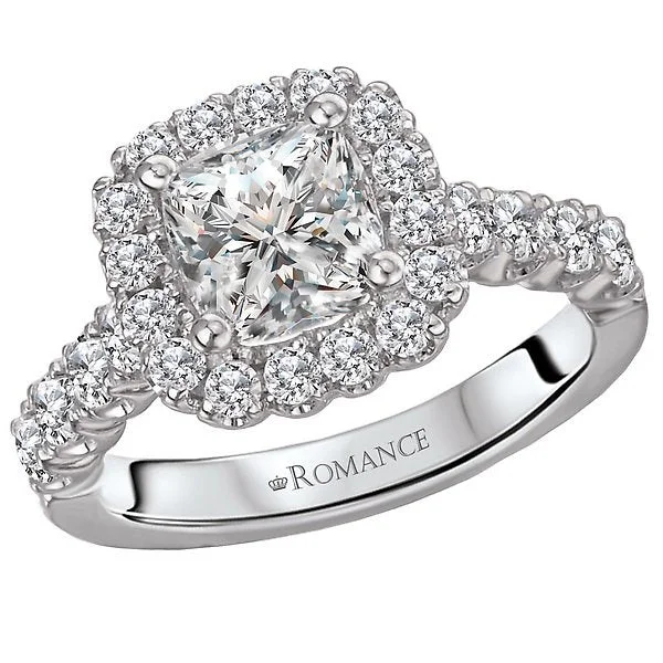 affordable engagement rings for brides -14KT WHITE GOLD 2.25 CTW DIAMOND CUSHION HALO RING