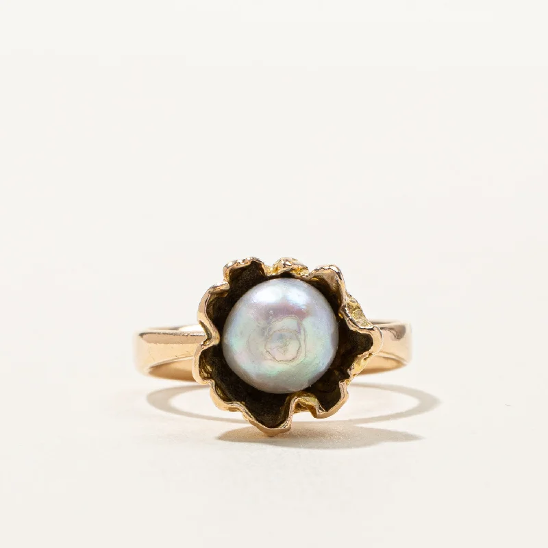 luxury engagement rings -High Set Baroque Pearl Ring | SZ 6.5 |